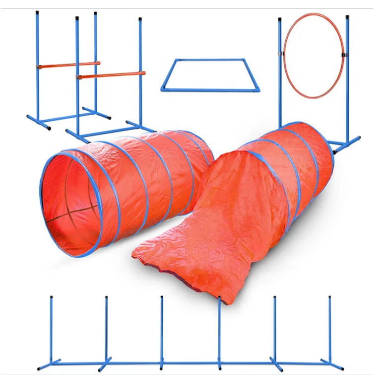 YTYIN Coofull PVC Dog Agility Training Set With Tunnel