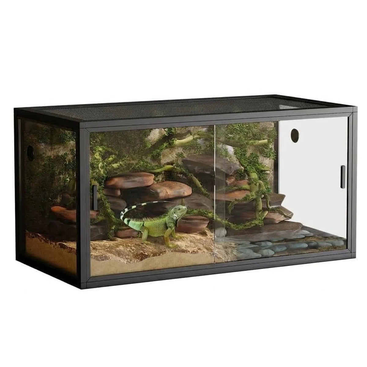 120 Gallon Reptile Terrarium, Bearded Dragon Tank 4ft x 2ft x 2ft, Reptile Enclosure with Sliding Glass Doors & Screen Ventilation Top for Lizard, Chameleon, Snake,Snake Enclosure with Easy Assembly The Pet & Home Store