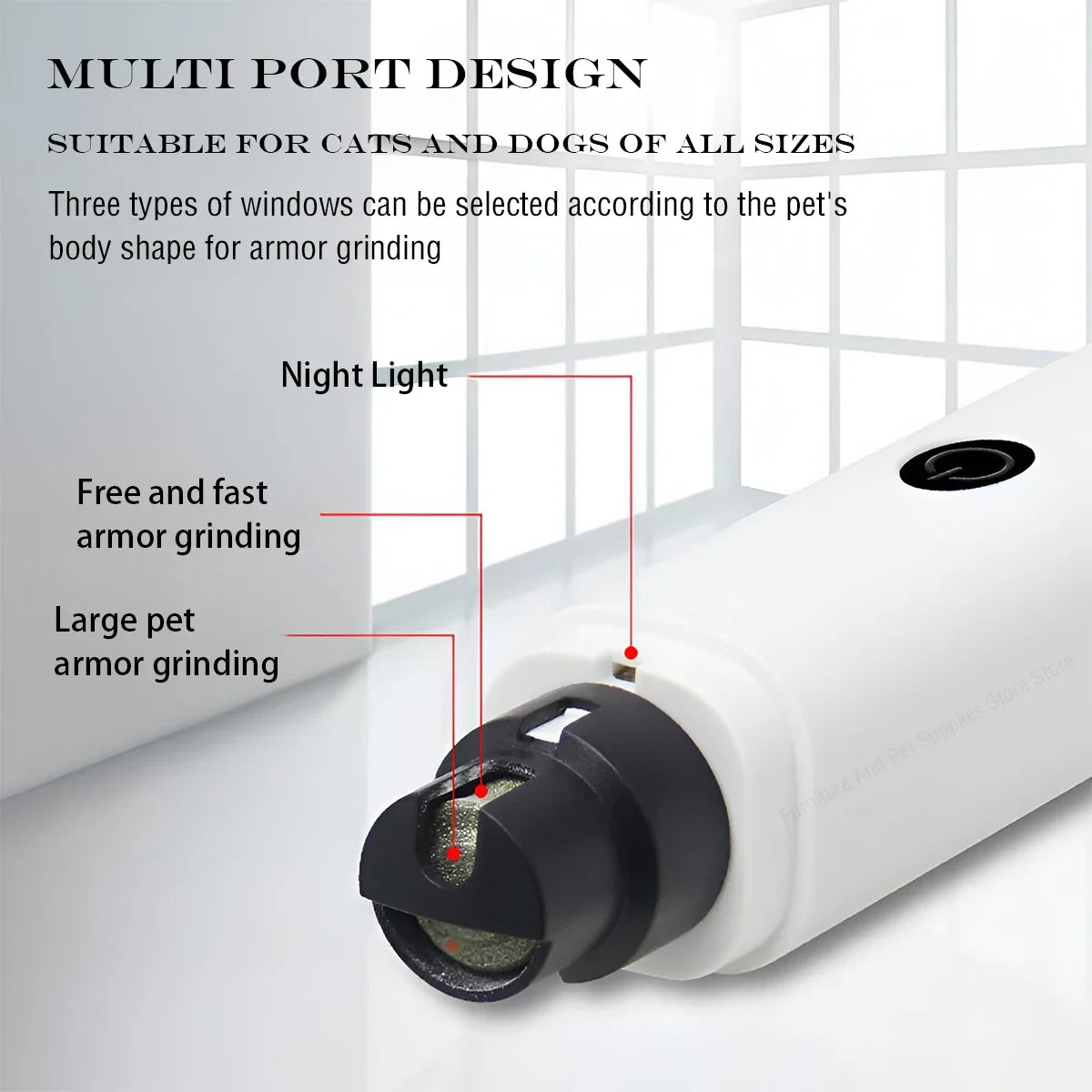 Electric Dog Nail Grinder With Rechargeable USB LED Light