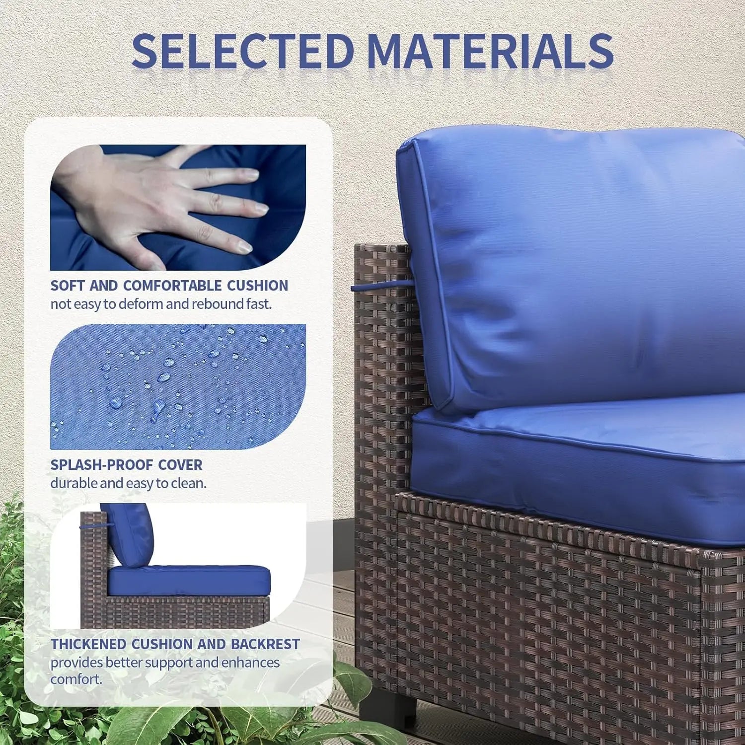 7-Piece Modular Outdoor Furniture Set, PE Rattan Wicker Sectional Modular Conversation Sofa Set, Perfect For Garden Balcony The Pet & Home Store