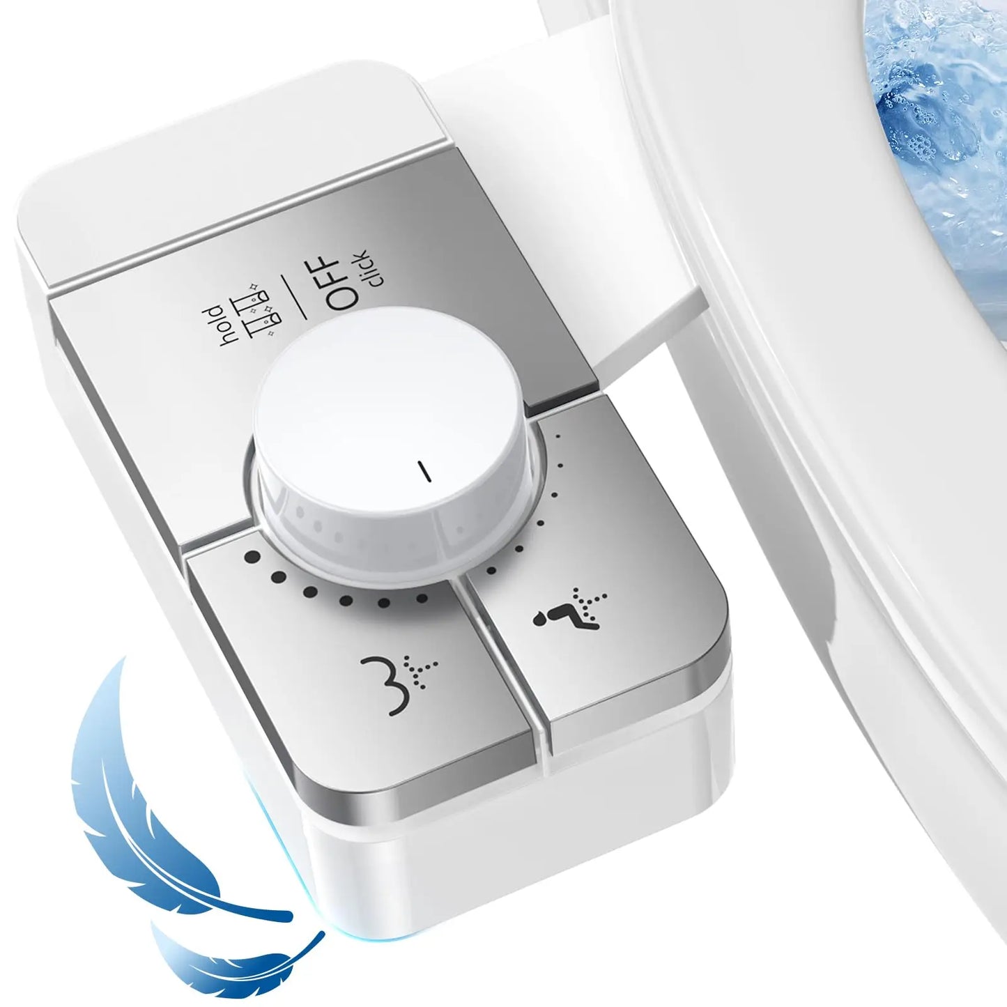 Bidet Attachment For Toilet Ultra-Slim Dual Nozzle With Adjustable Pressure