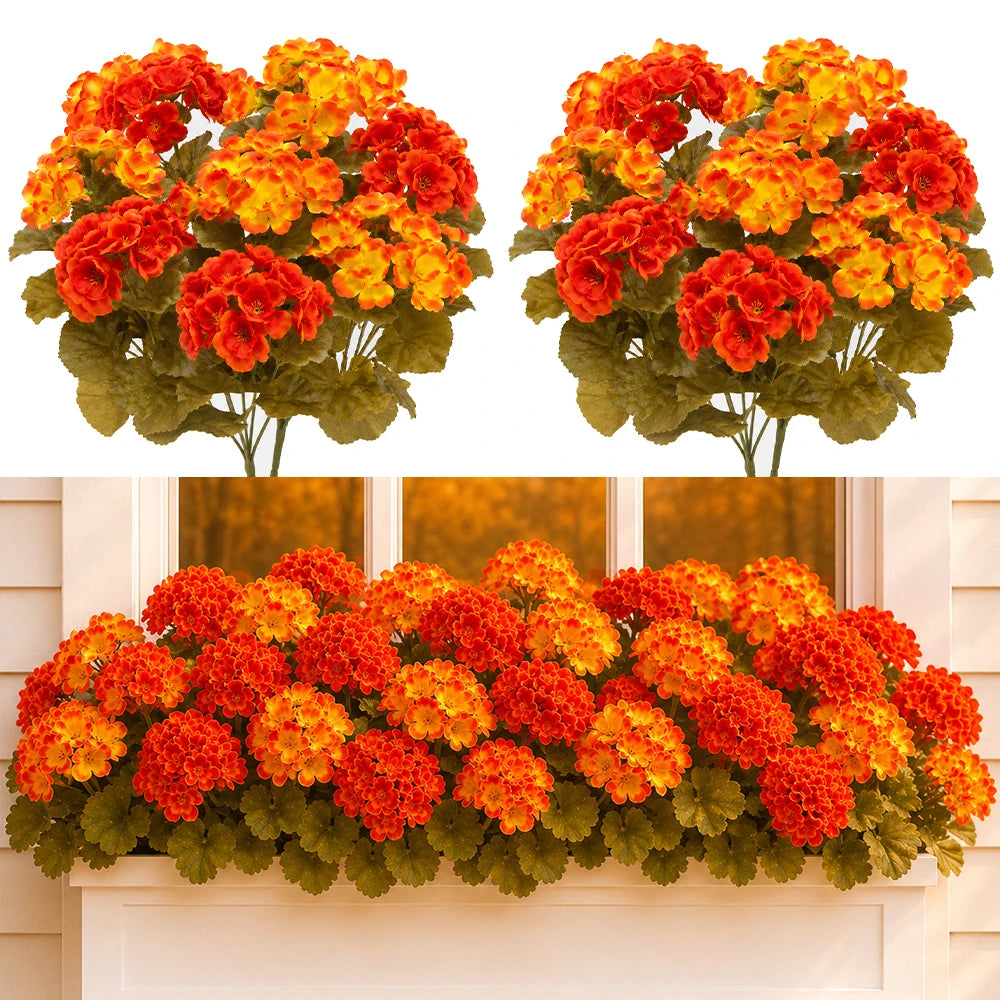 6 pcs Artificial Fall Geranium Flowers The Pet & Home Store