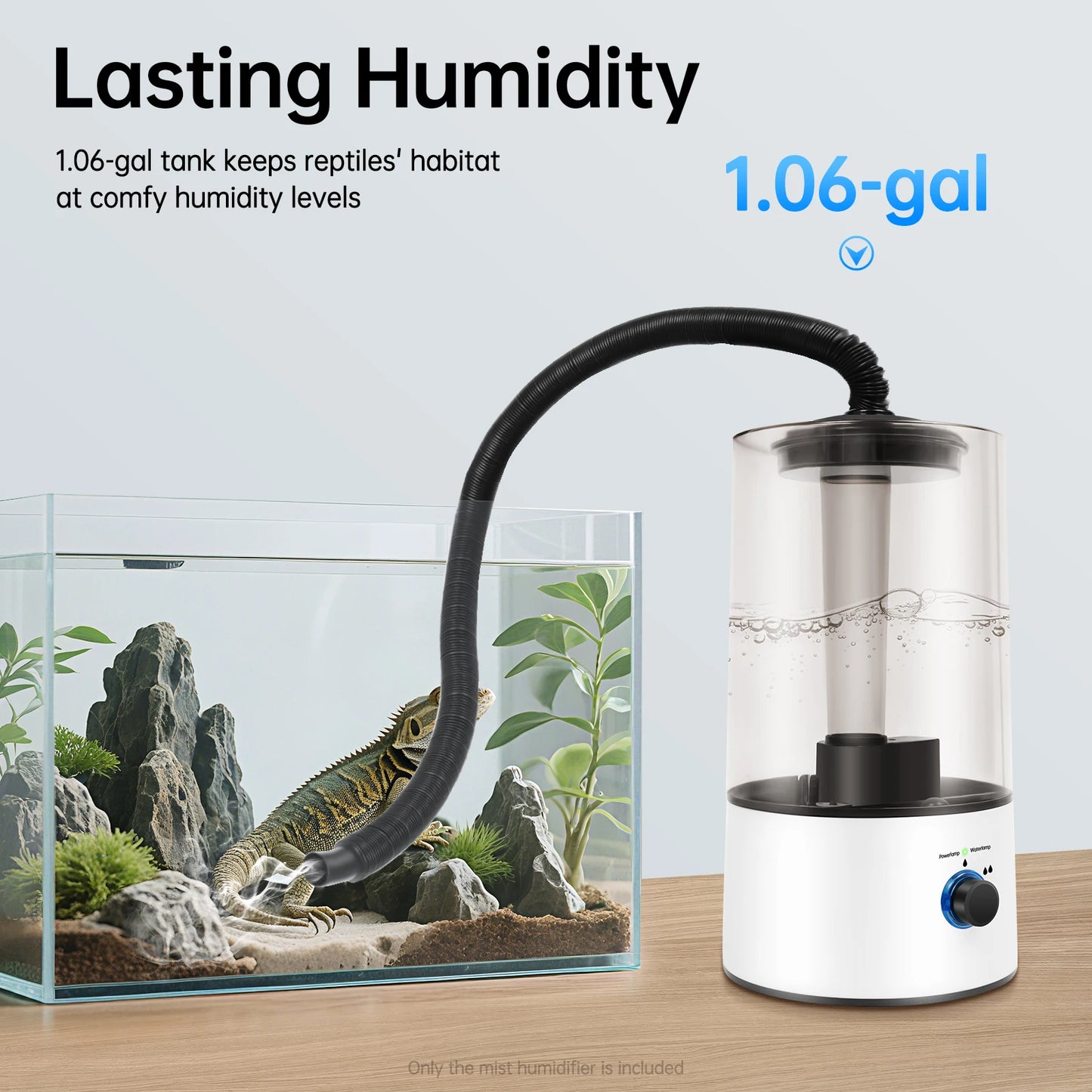 Reptile Humidifier Fogger With Adjustable Hose And Low Noise 25W