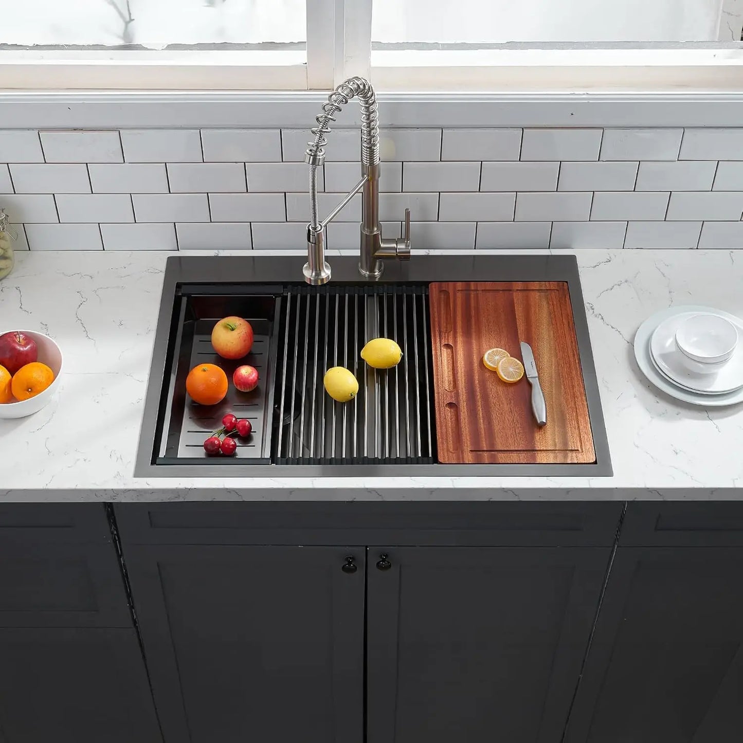 Farmhouse Style Double Bowl Kitchen Sink Stainless Steel