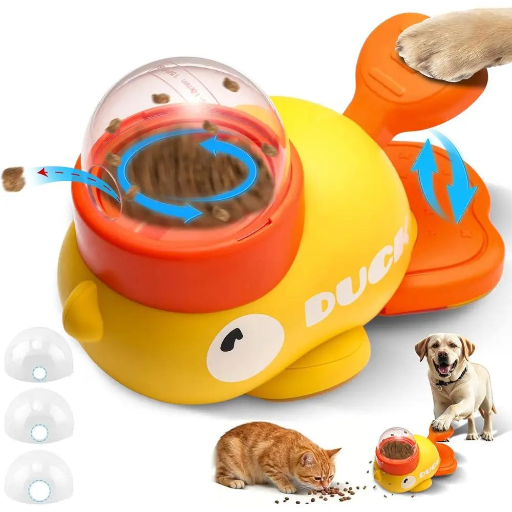Interactive Dog Toys Puzzle Slow Feeder, Cat Treat Dispenser Toy Duck-Shaped Enrichment Toy for Small Medium Dogs and Cats, IQ T