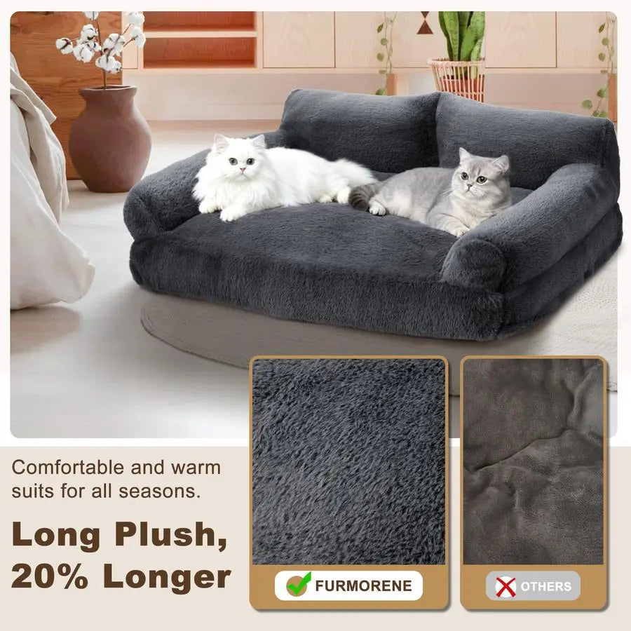 Plush Cat Bed For Medium Pets With Removable Cover