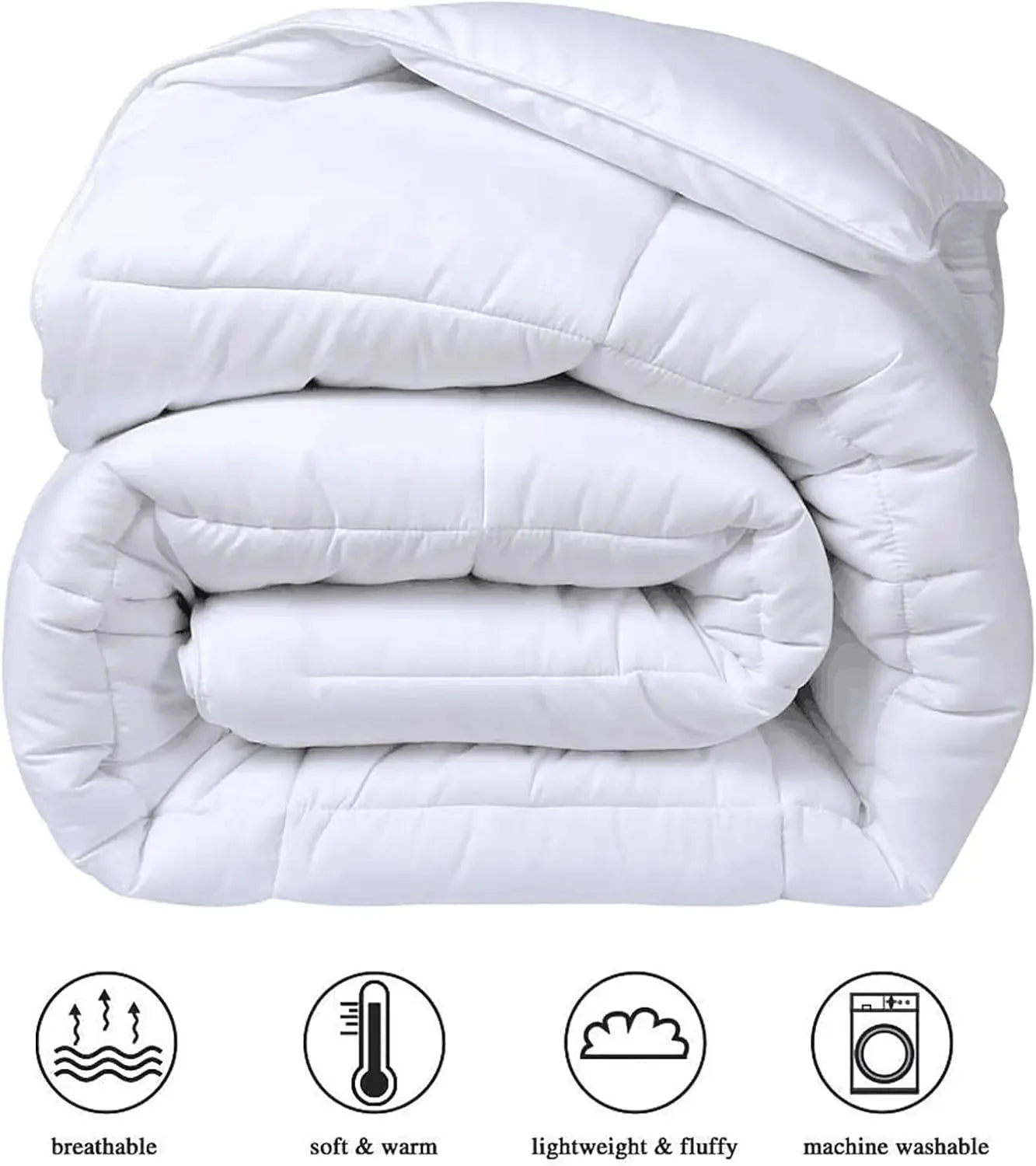 Cooling All-Season Quilted Bamboo Fiber Comforter With Breathable Duvet Insert