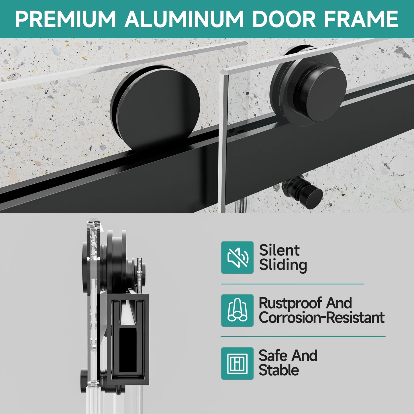 Sh.Kl Double Sliding Tempered Glass Shower Door For Bathrooms