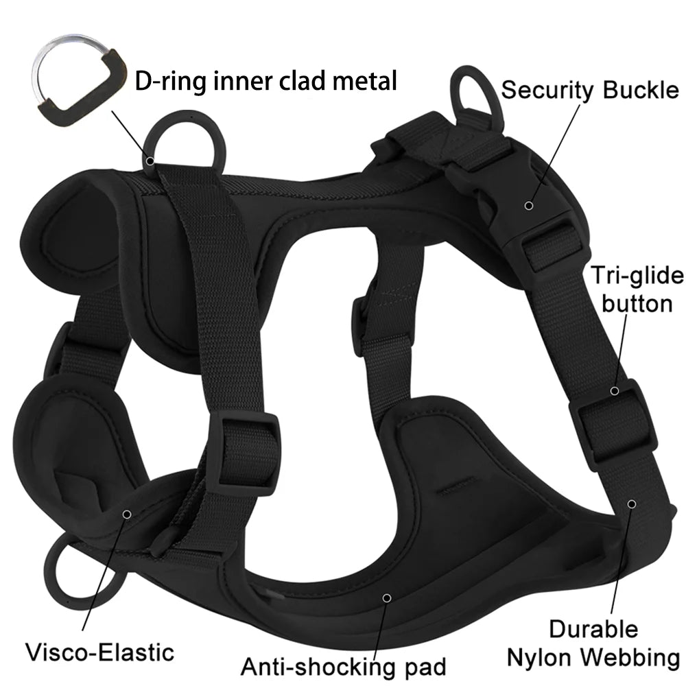 Dog Harness And Leash Set PVC Breathable Adjustable Chest Strap