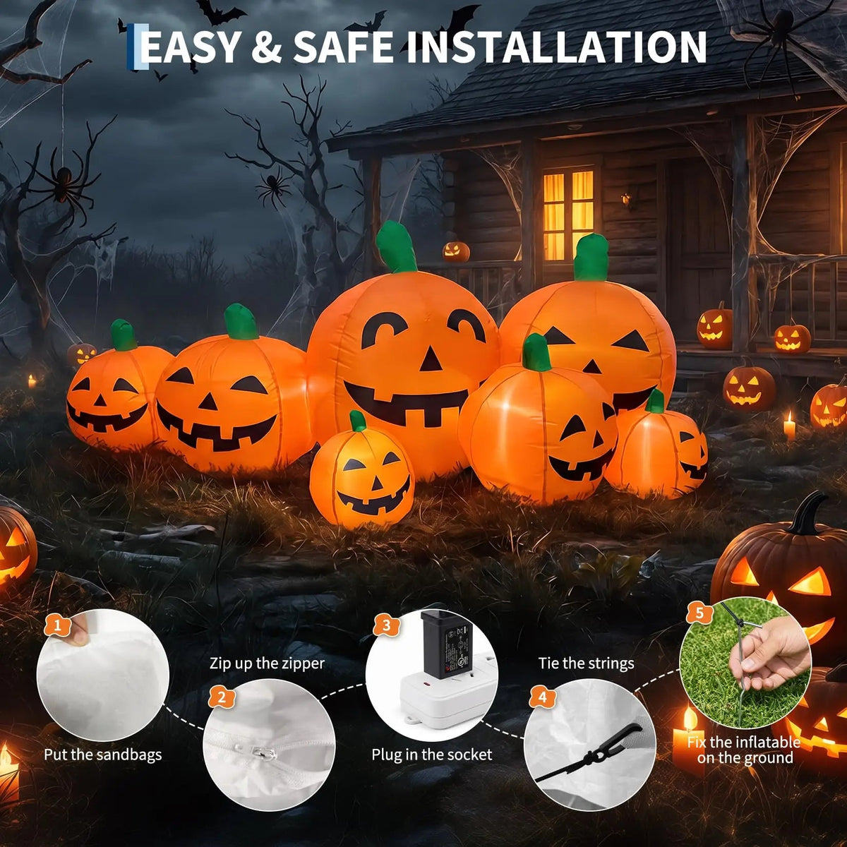 7.5FT Halloween Inflatable Pumpkin Patch The Pet & Home Store