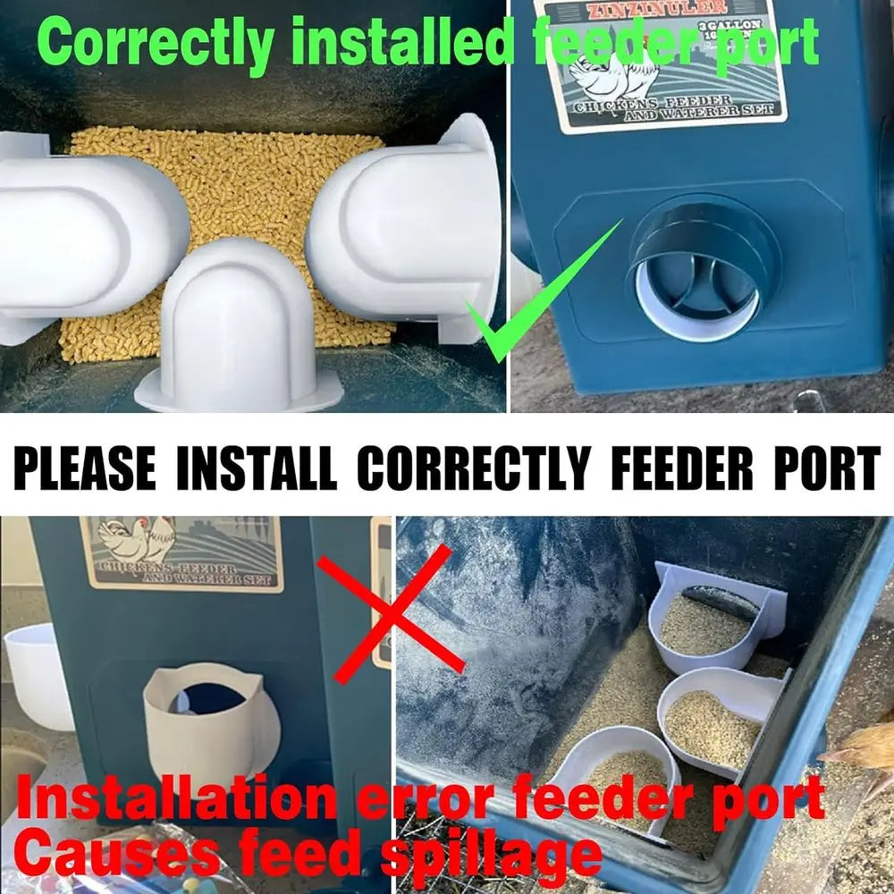 Automatic Port and Cup Chicken Waterer Set for Coop