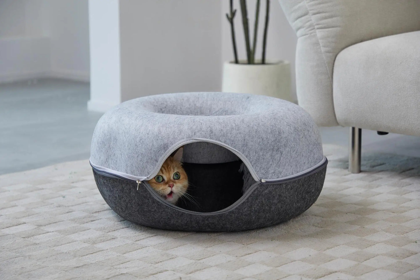 Hexagon Duplex Cat Tunnel Bed Cave For Multiple Cats