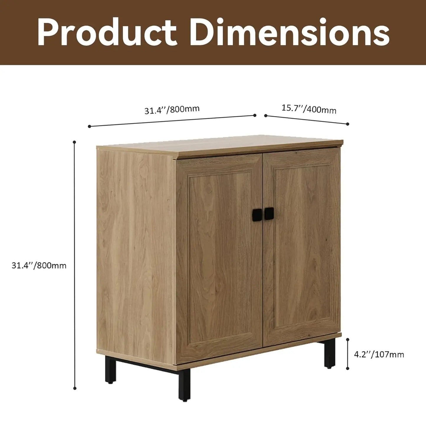 Minimalist Farmhouse Buffet Sideboard Cabinet With Adjustable Shelves