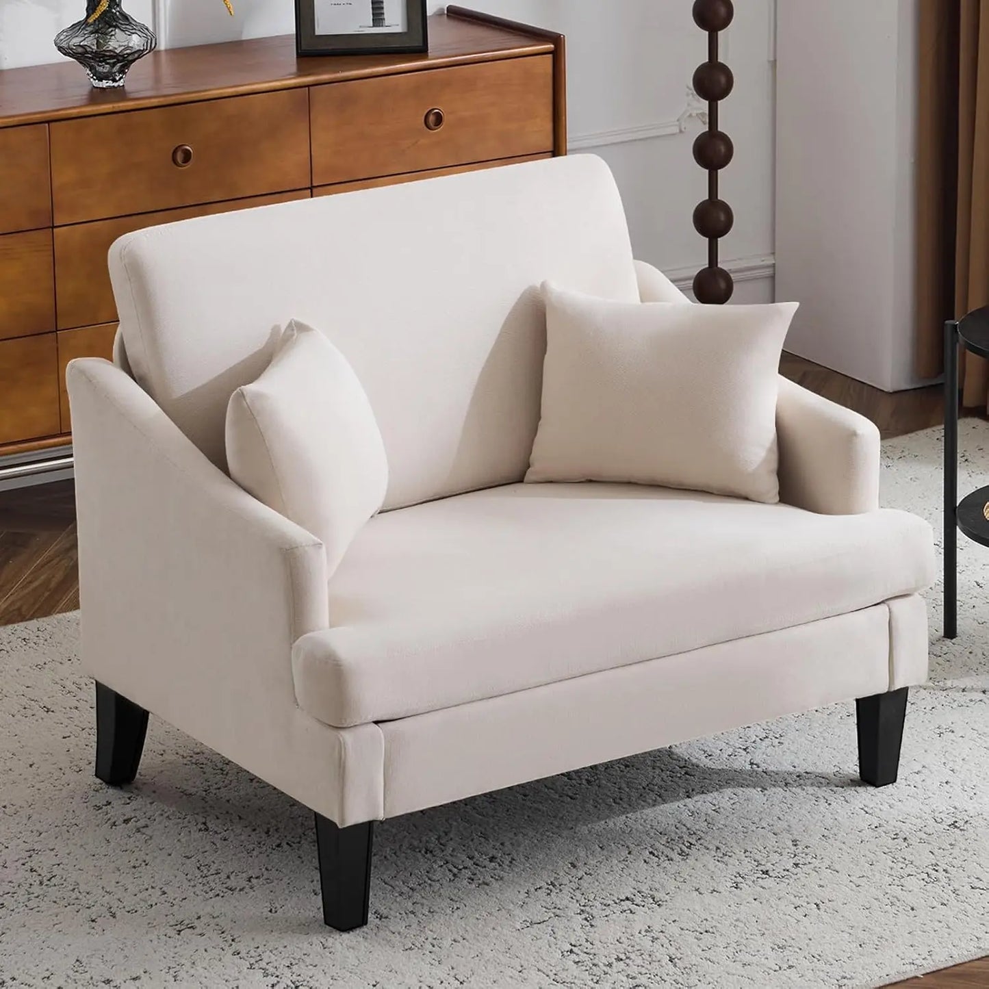 Oversized Accent Chair With Pillows And Modern Upholstered Armchair