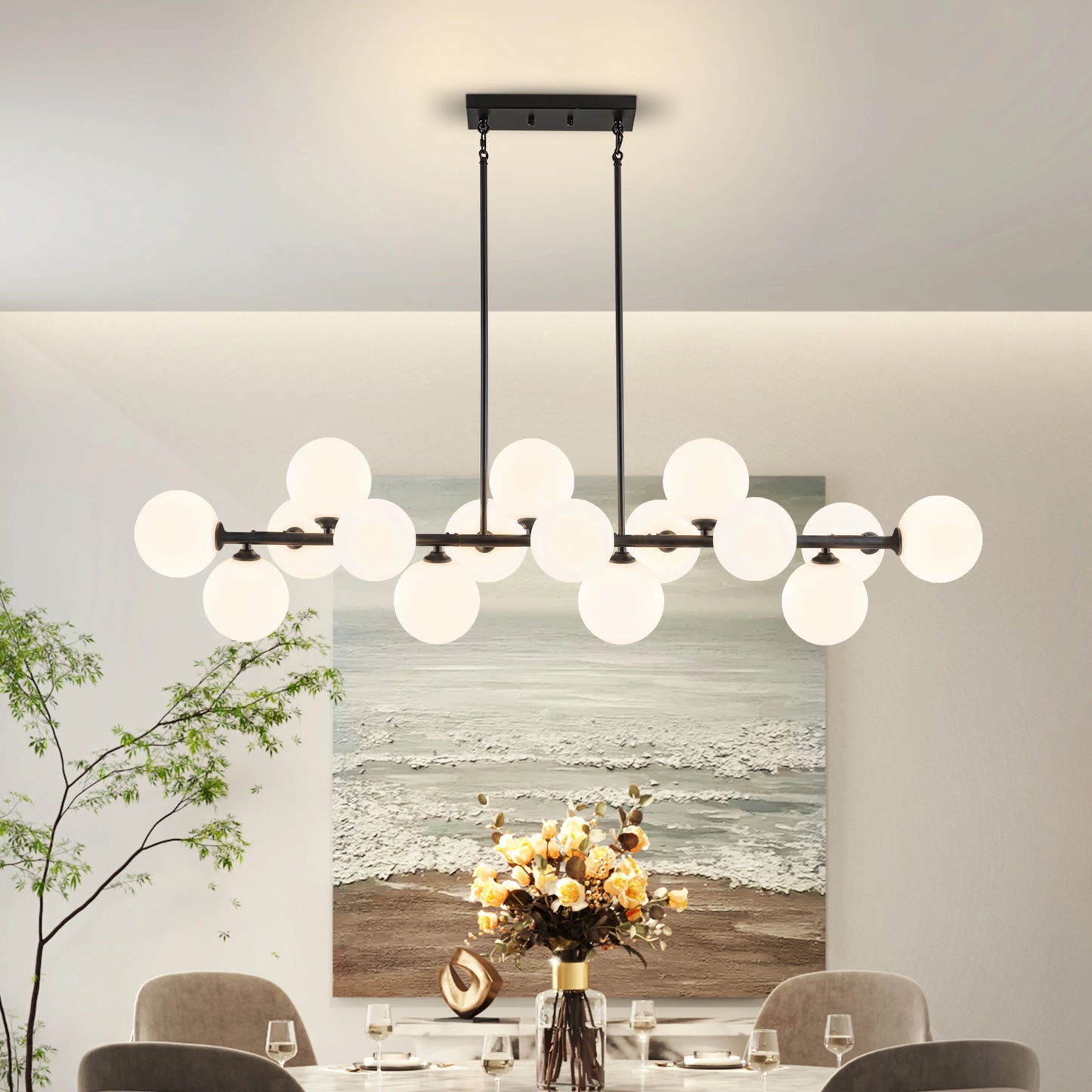 Mid Century Modern Sputnik Chandelier 16 Light Fixture For Dining Room