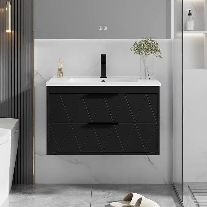 Floating Bathroom Vanity Cabinet With Sink And Soft Close Drawers