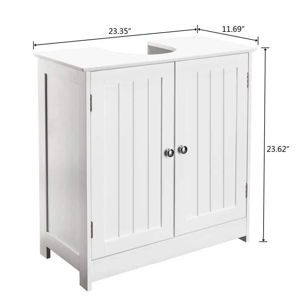 Bathroom Vanity Sink Cabinet Pedestal Under Sink Storage With Shelves