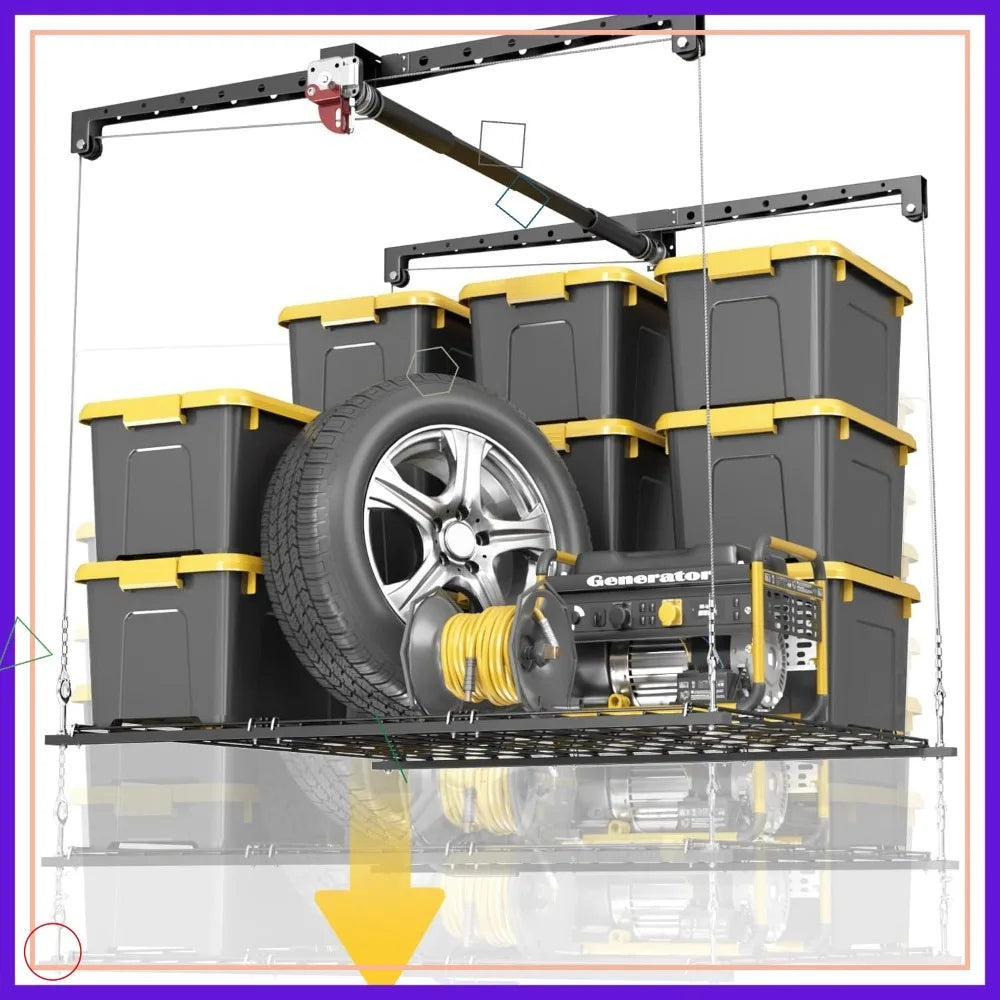 Adjustable Garage Ceiling Storage Rack 250lb Capacity