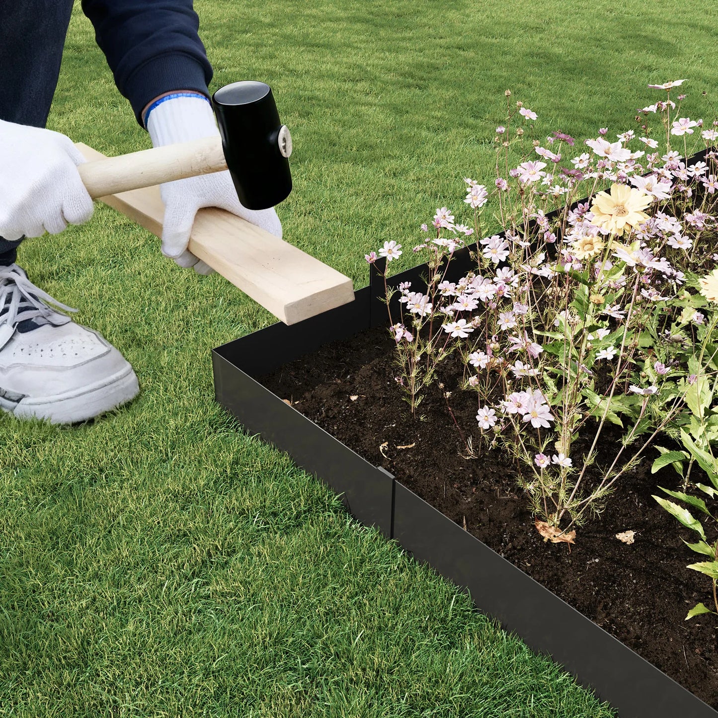 HiMISS Garden Steel Landscape Edging Kit With Clips And Gloves