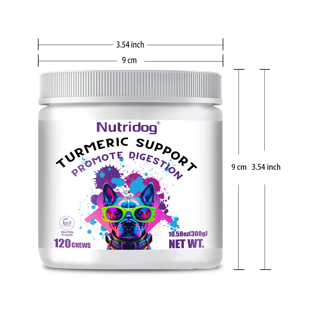 Nutridog Turmeric Dog Chews Anti Inflammatory Joint Support Glucosamine