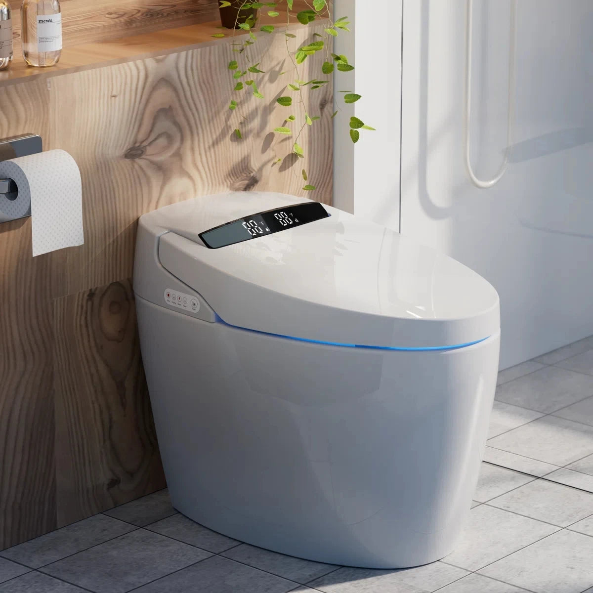 Smart Toilet With Tankless Bidet, Auto Open Lid, Dual Flush