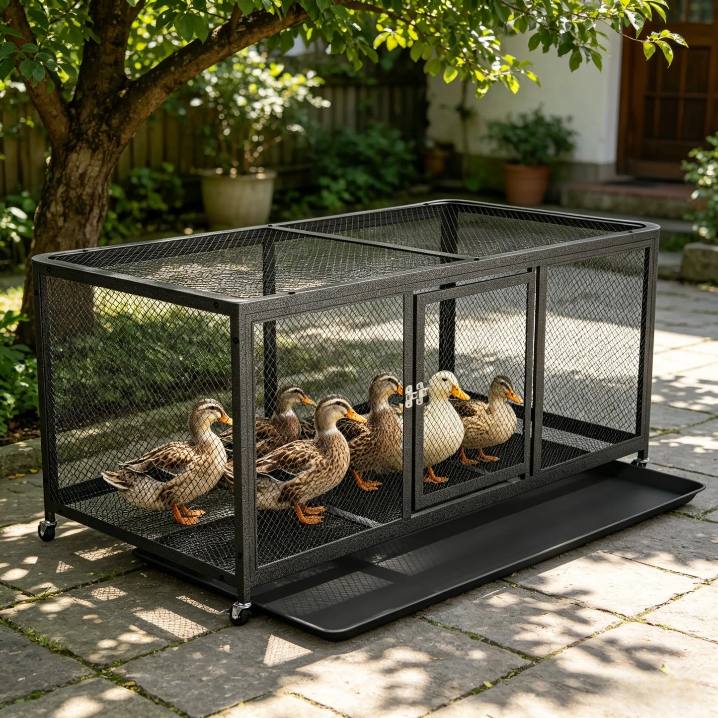 Outdoor Heavy Duty Metal Chicken Coop Walk-in Chicken Runs with Cover and Security Lock Hen House Duck Rabbit Cage Poultry Pen