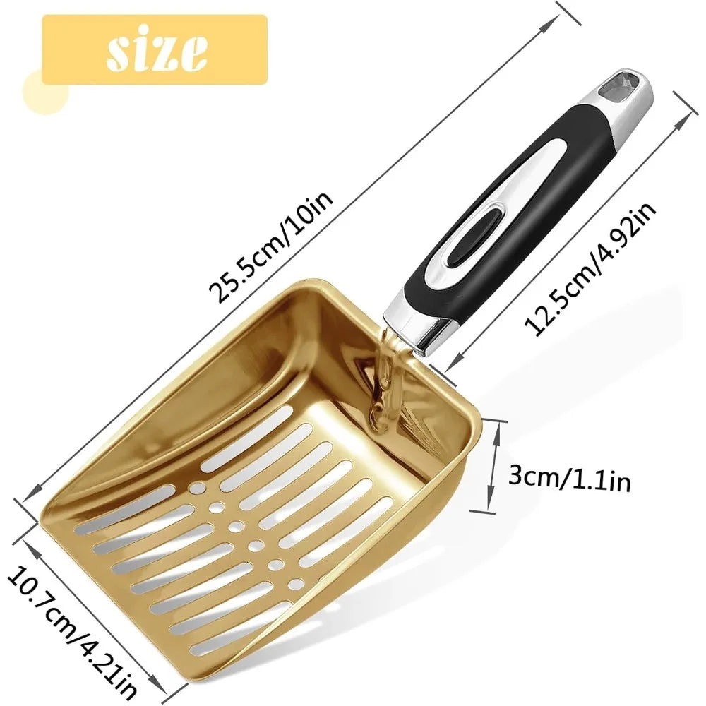 Stainless Steel Cat Litter Scoop - Metal Medium Cat Litter Scoop - Sturdy Mesh Scooper - Easy to Clean - Suitable for Cat Litter