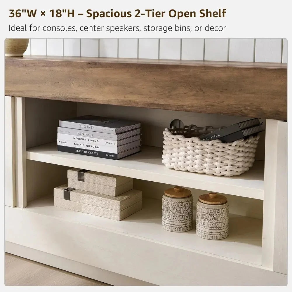 ern 70" TV Stand, Entertainment Center or TVs Up to 80", Media ole with Large Open Storage & Side Cabi, Thick Wood Design or Liv The Pet & Home Store