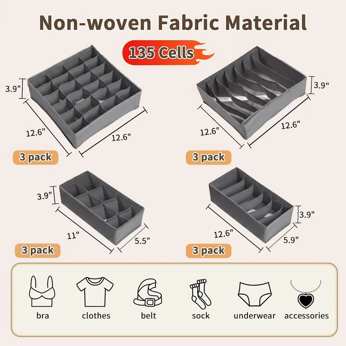 12Pack Underwear Drawer Organizer The Pet & Home Store