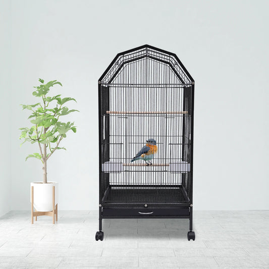 Bird Cage With 360 Degree Observation For Parakeets And Lovebirds