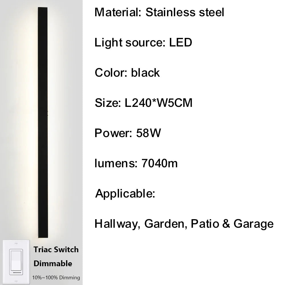 IISINUO Outdoor Porch Light IP67 Dimmable Triac Smart Wall Lamp