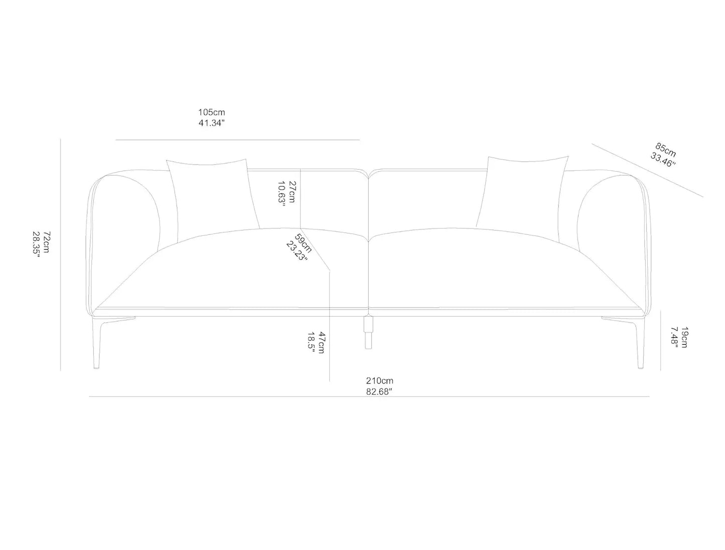 Meetaking Modern Boucle Sofa 3 Seater Upholstered Couch With Legs