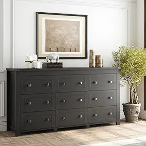 RBXC 9-Drawer Dresser Cabinet For Bedroom With Metal Handles