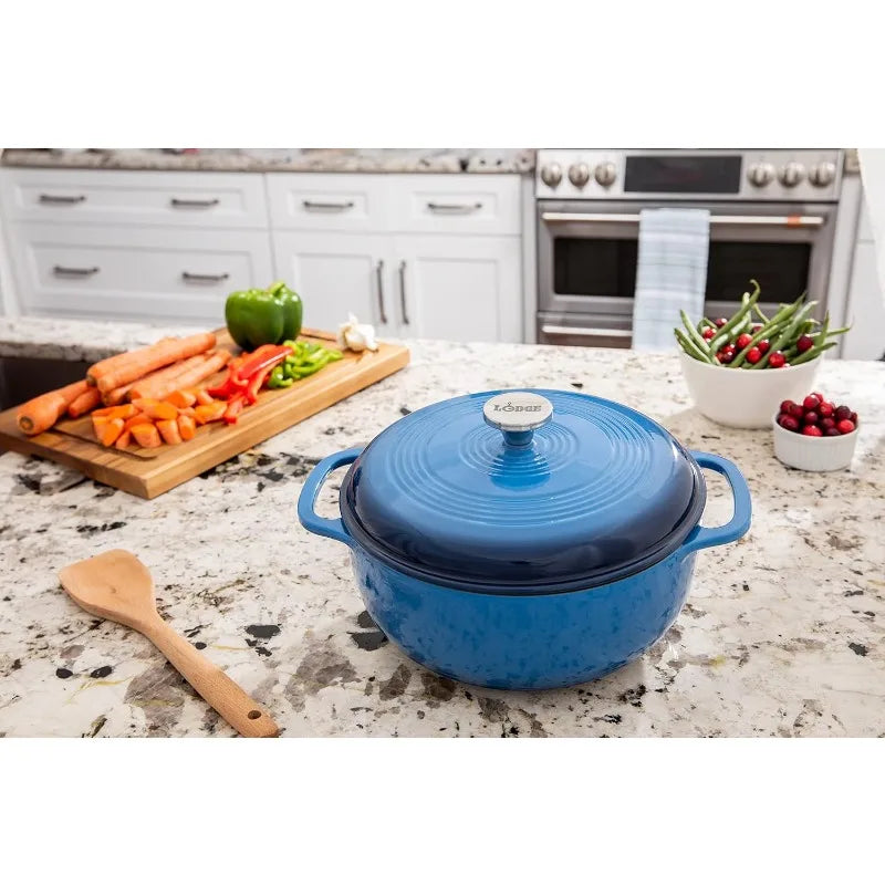 Lodge Enameled Cast Iron Dutch Oven Lid Oven Safe 500F