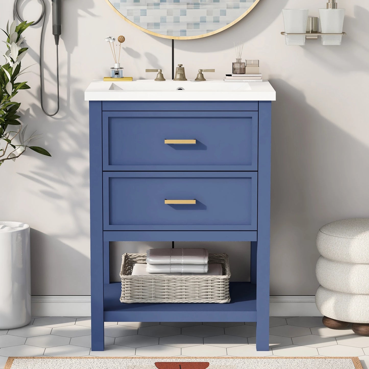 Sh.Kl Bathroom Vanity With Top Sink Free Standing Drawers