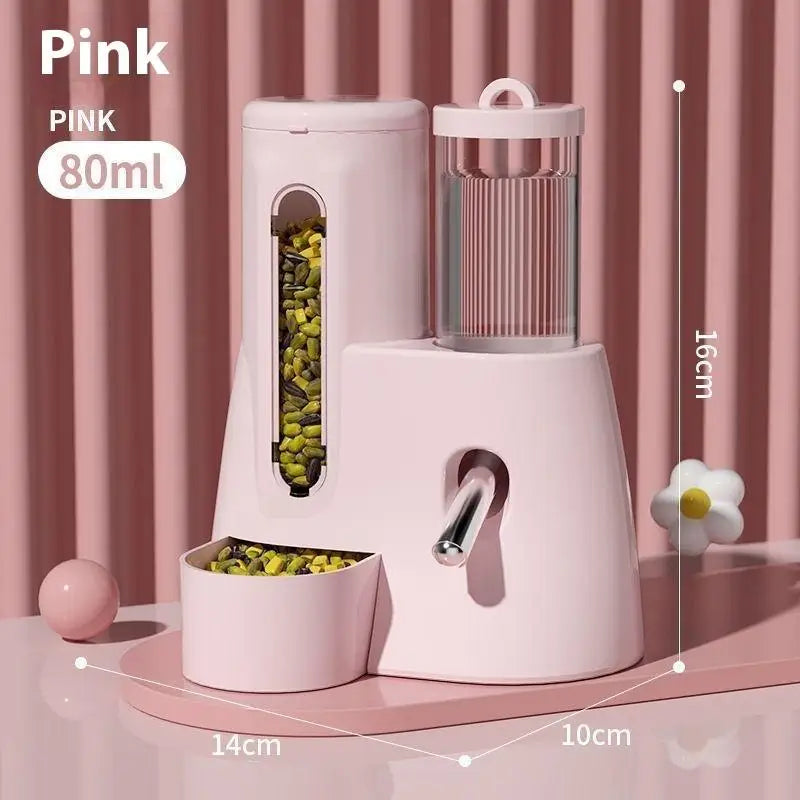 2-In-1 Hamster Feeder And Waterer, Large Capacity Automatic Dispenser