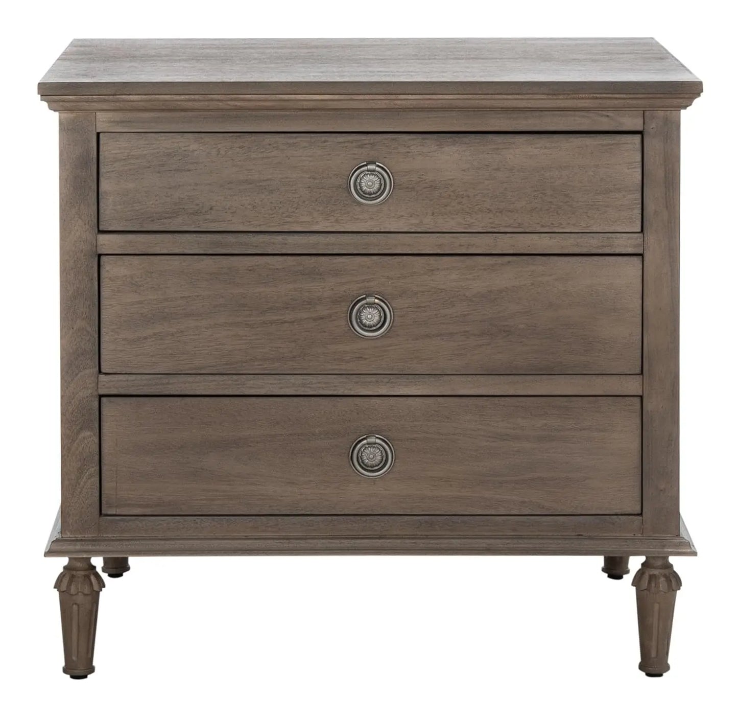 Lisabet 3 Drawer Wood Nightstand Minimalist Fully Assembled