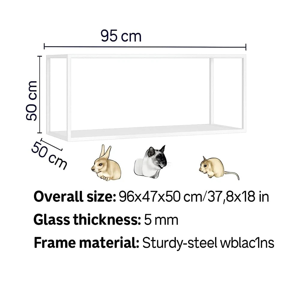 HiMISS Hamster Cage 360 Degree View ChewProof Dual Door Habitat