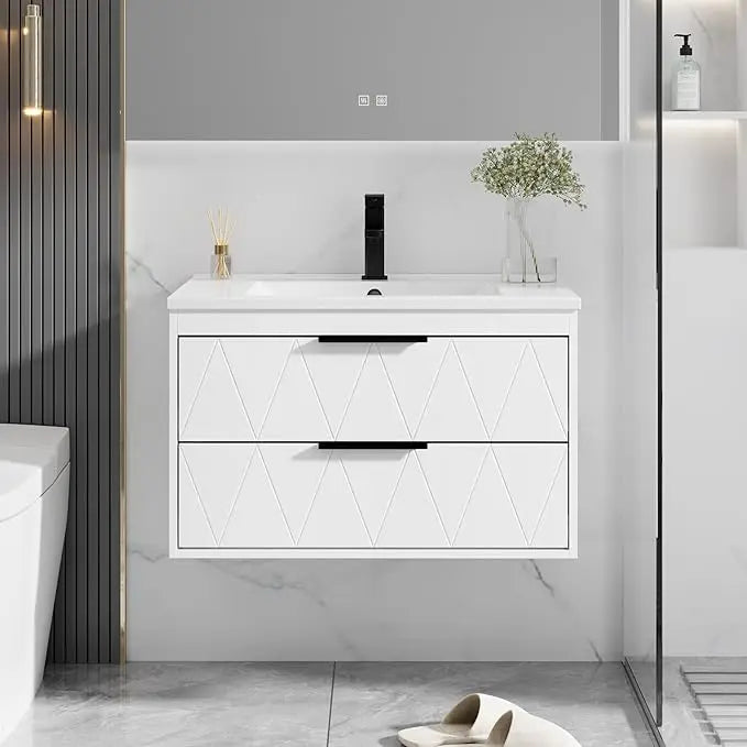 Floating Bathroom Vanity Cabinet With Sink And Soft Close Drawers
