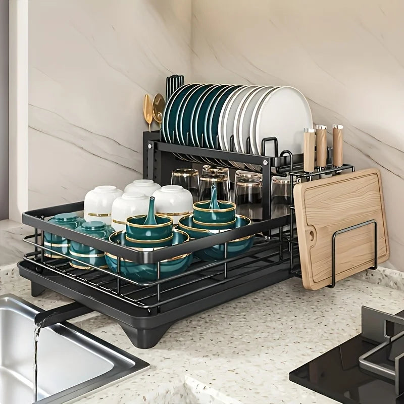 Altruism Commercial-Grade 2-Tier Dish Drying Rack Stainless Steel