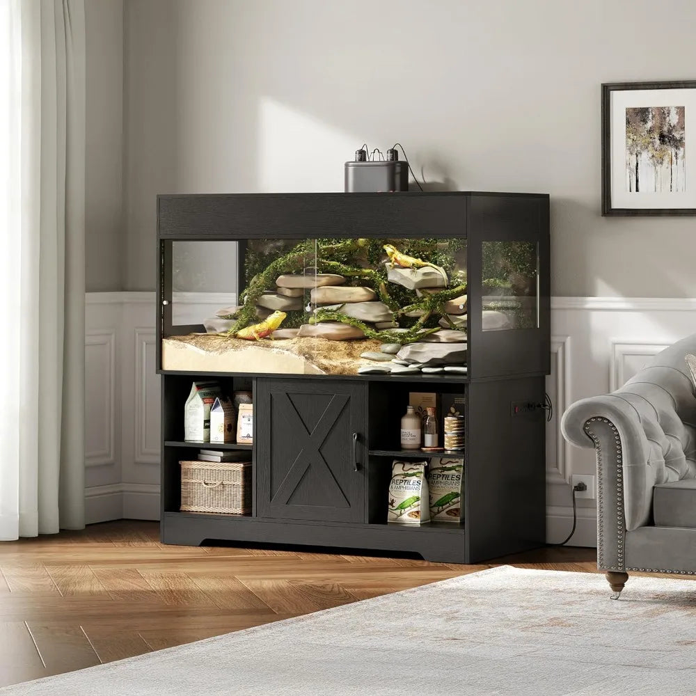 Reptile Tank With Stand For Bearded Dragon, Snake, Lizard