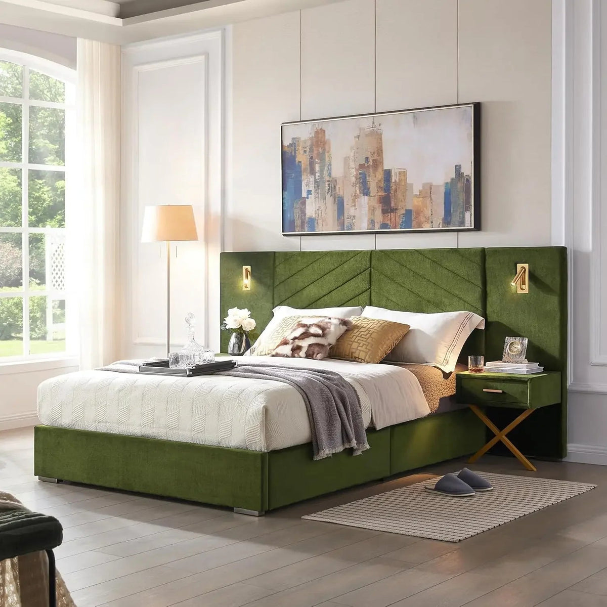 King Platform Bed with Upholstered Headboard The Pet & Home Store