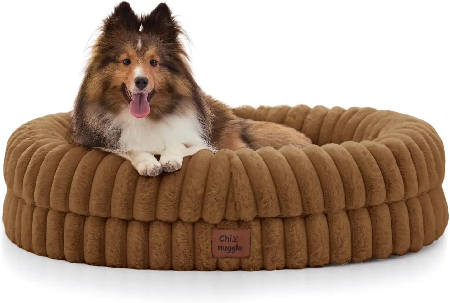 Faux Fur Orthopedic Dog Bolster Bed, Waterproof Washable Cover| rectangular dog sofa couch,egg crate foam,non-slip bottom,for small medium dogs,dark grey,30*24*7,puppy bed
