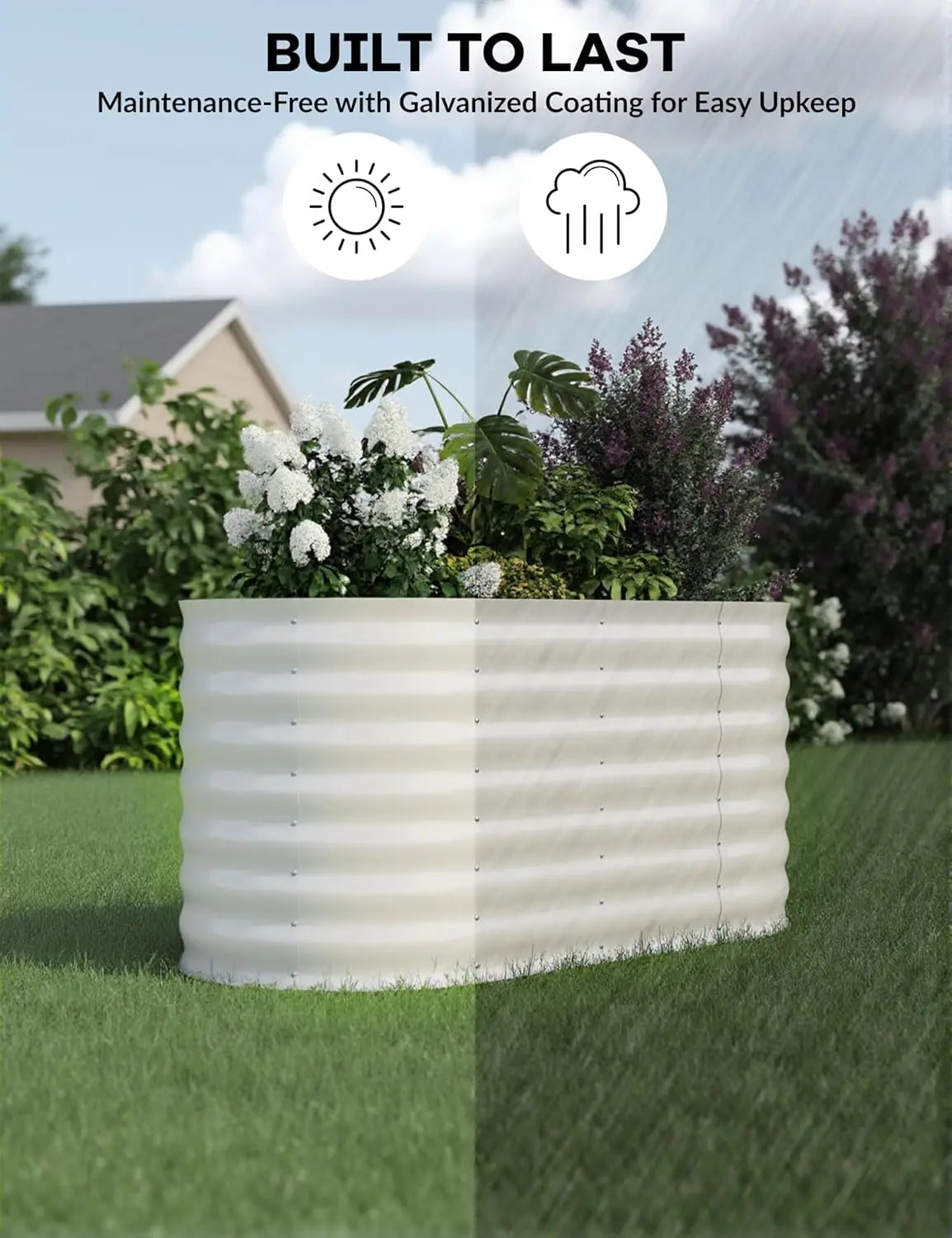 TWISTER.CK Galvanized Raised Garden Bed Kit Outdoor Planter Box Open Bottom