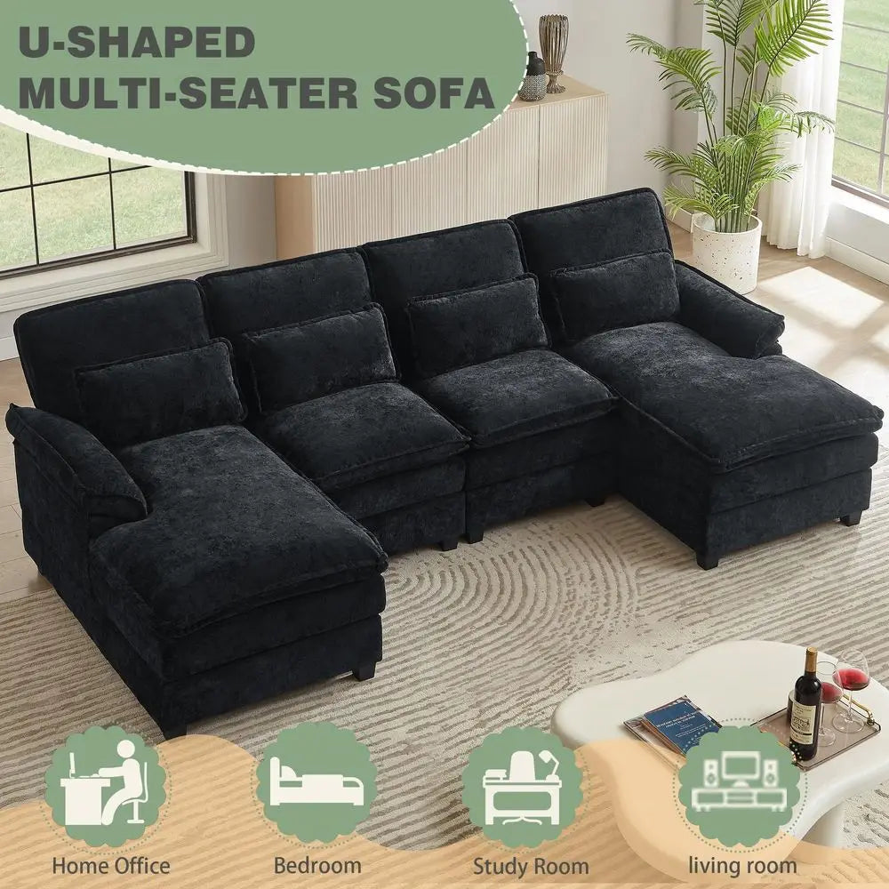 Boucle Cloud Sofa Couch, Modern Deep Seat Boucle loveseat Sofa, Comfy Upholstered Couch with 2 Pillows, Oversized Accent Armcha
