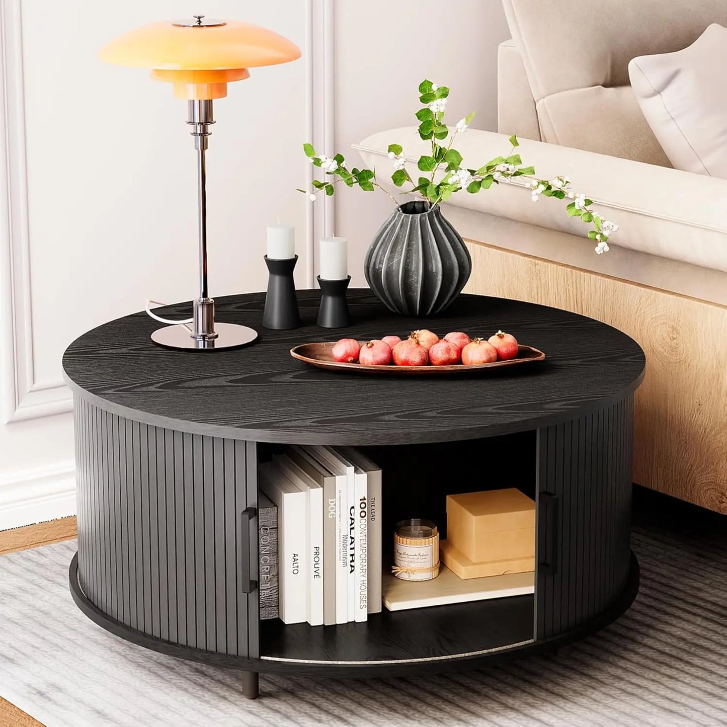 Round Coffee Table Set of 2, Nesting Tables with Honeycomb Pattern, Modern End Table for Living Room, Farmhouse,, Customized