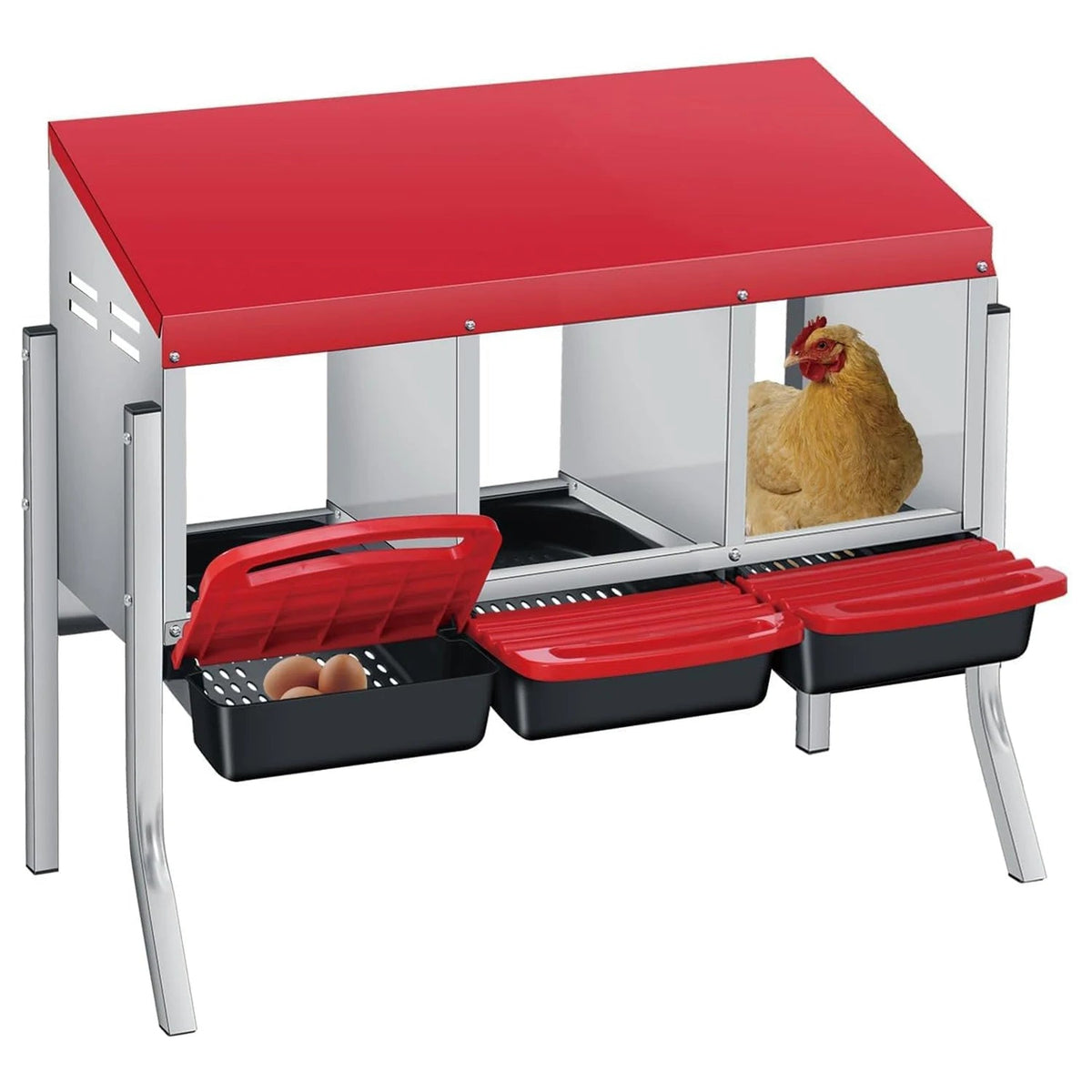 Multi-Compartment Metal Chicken Nesting Box The Pet & Home Store