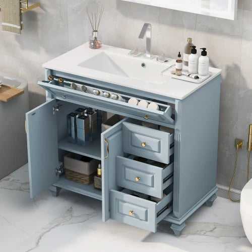 36" Blue Grey Bathroom Vanity The Pet & Home Store