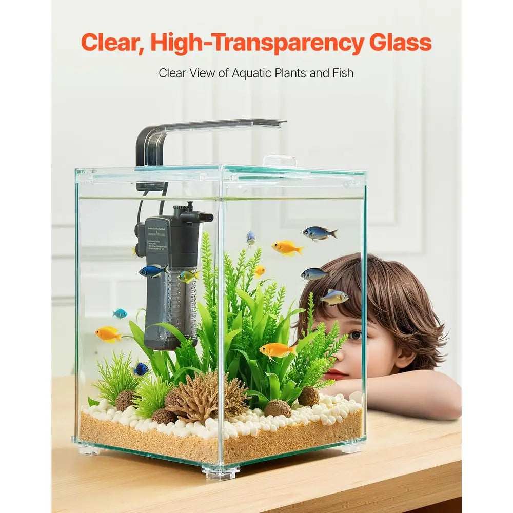 XMSJ Smart Fish Tank Aquarium Self-Cleaning System With 3-Color Lighting
