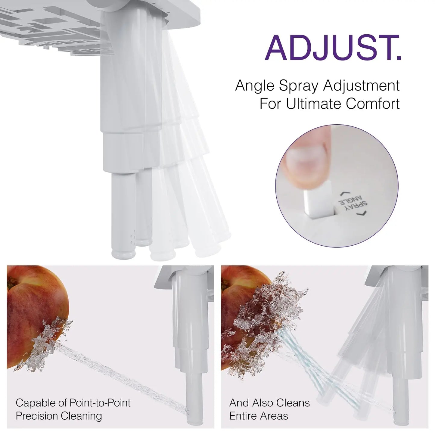Bidet Attachment For Toilet Ultra-Slim Dual Nozzle With Adjustable Pressure
